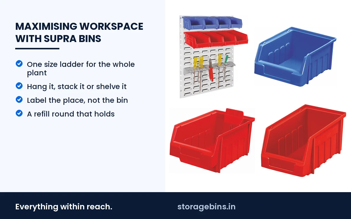 Maximising workspace efficiency: a working guide to Alkon Supra bins for industrial and commercial storage